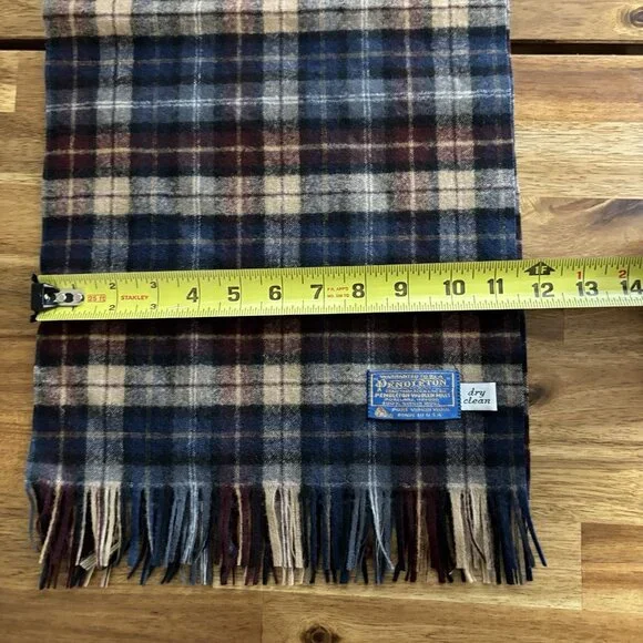 Vintage Pendleton 100% Pure Virgin Wool Scarf Plaid Old Money Academia Classic